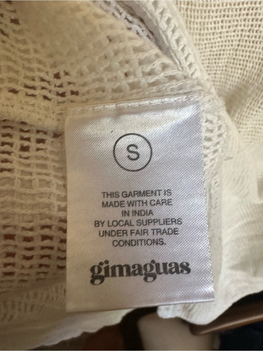 Gimaguas White Open-Knit Crewneck Long Sleeve - Picture 4 of 4